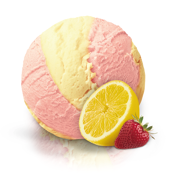 «MOROZPRODUCT» lemon-strawberry with layers of creamy sorbet in ditches «MOROZPRODUCT» lemon-strawberry with layers of creamy sorbet in ditches